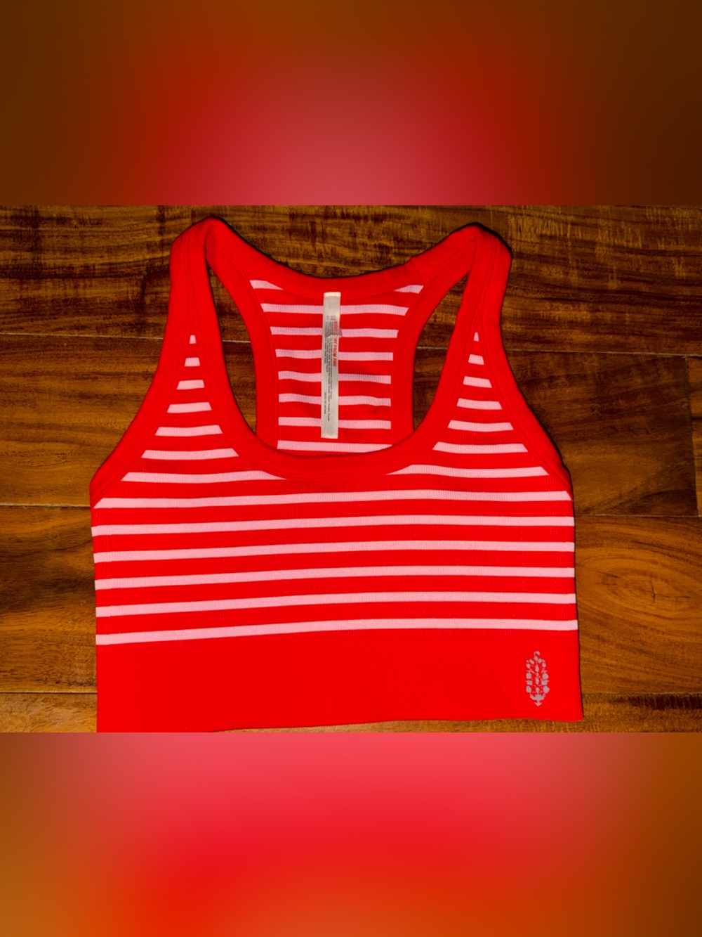 FP Movement Go To Bra Stripe - Red/Pink - XL